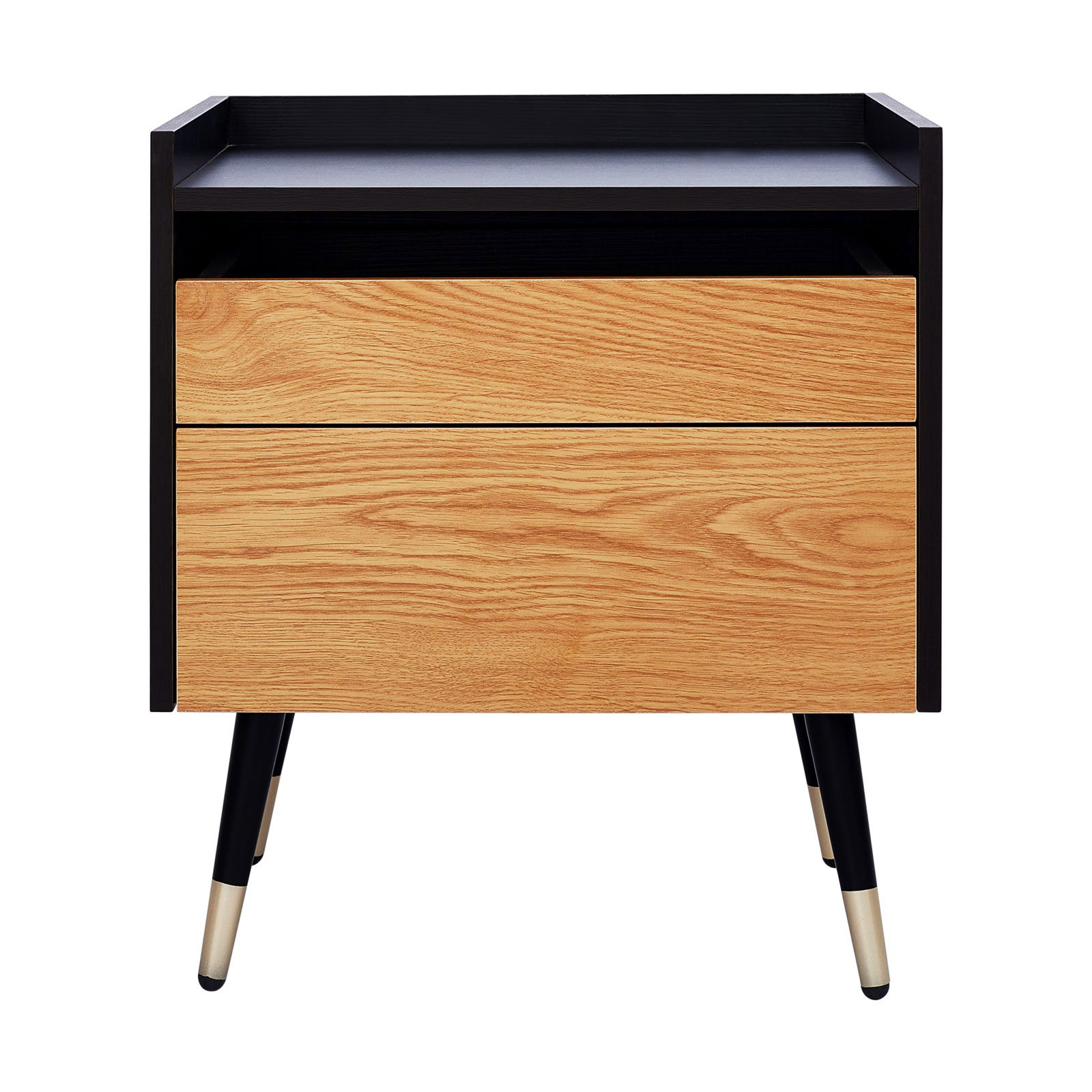 Contemporary Modern Design Two Drawers Bedside Table