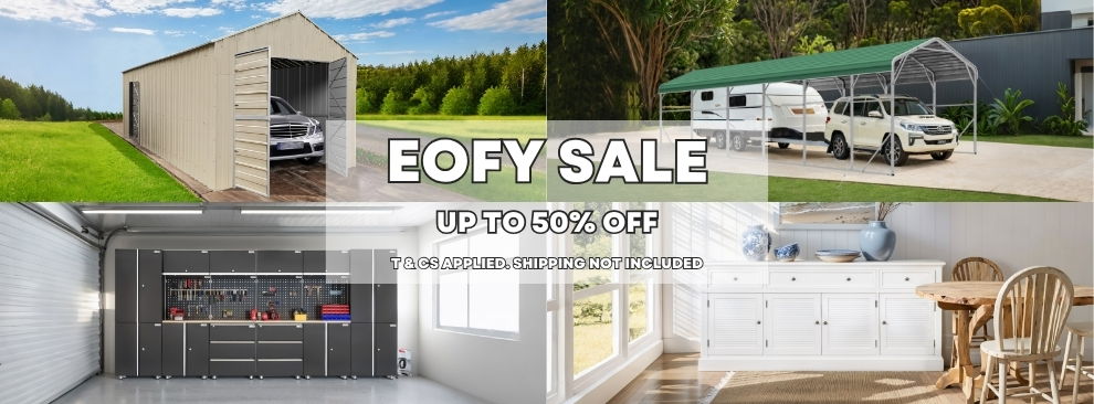Seasonal sale at Wholesales Direct – up to 50% off outdoor furniture, carports, and garden storage. Limited time offer with Australia-wide delivery.