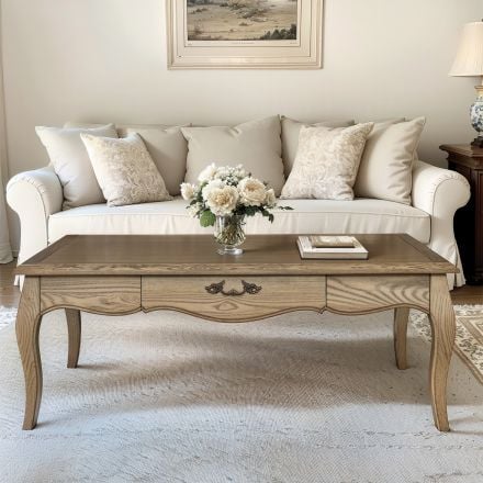 French Provincial Furniture Coffee Table Natural Ash