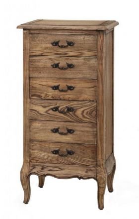 French Provincial 6 Drawers Tallboy Cabinet Natural Oak