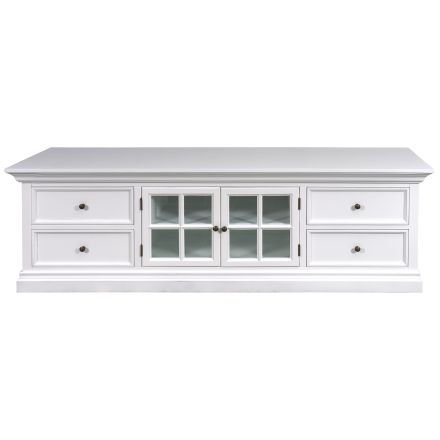 Hamptons Halifax White TV Unit Entertainment With Drawers