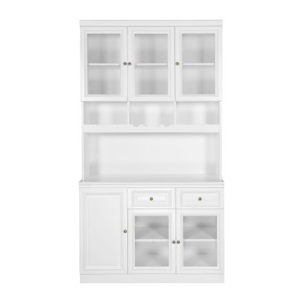 Hamptons Halifax Kitchen Pantry Glass Display Buffet and Wine Cabinet