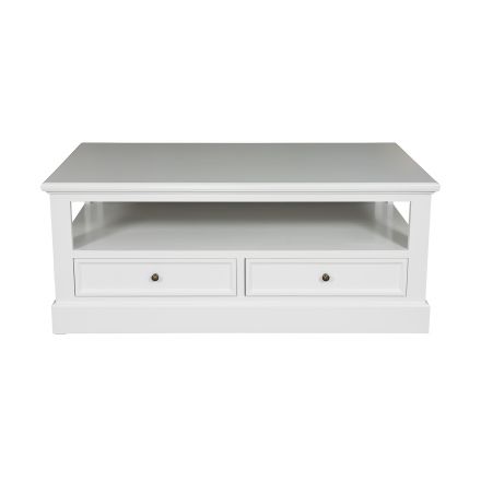 Hamptons Coastal 2 Drawers Coffee Table in WHITE