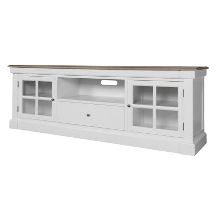 Hamptons Coastal Charm 200cm TV/Entertainment Unit in WHITE / BLACK