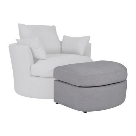Austin Linen Foot Stool Ottoman