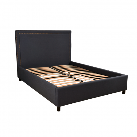 Maddy Upholstered Studded Square Bed Frame King Size(Included Bed Head)