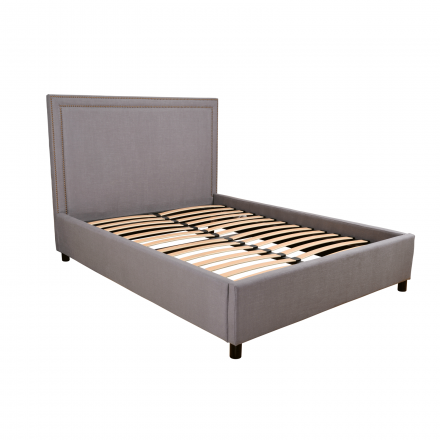 Maddy Upholstered Studded Square Bed Frame Queen Size