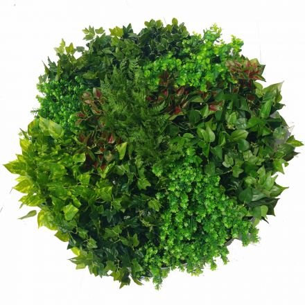 Artificial Green Wall Disk Art 100cm - Mixed Ivy And Fern