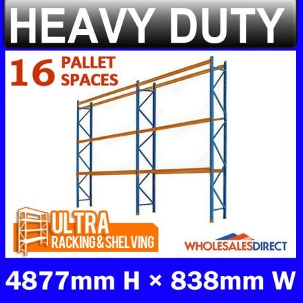 Pallet Racking 2 Bay System 4877mm High 16 Pallet Spaces
