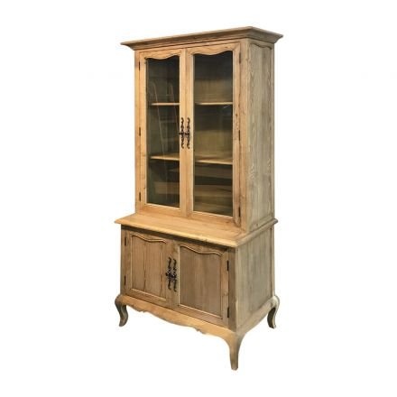French Provincial Furniture Display Cabinet Cupboard Natural Oak