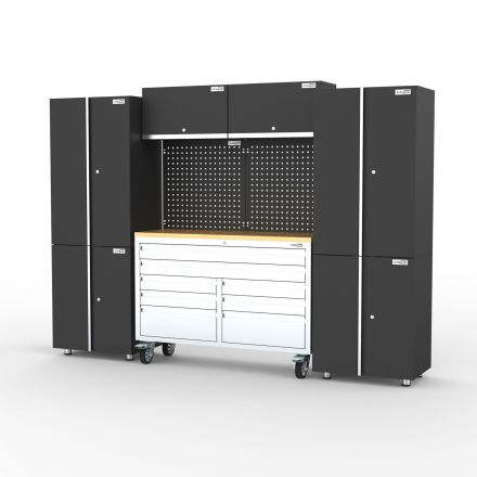 Mobile 8 Drawers Tool Chest Work Bench + Steel Garage Storage Cabinets - UltraTools 2710mm x 480mm x 1964mm