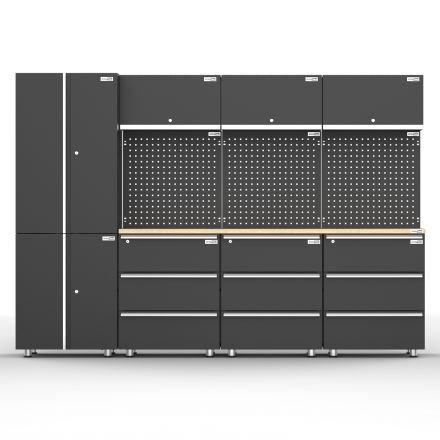 Garage Workbench & Cabinet System - UltraTools 2710mm x 500mm x 1870mm Black 