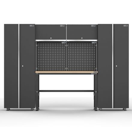 UltraTools 2704mm x 480mm x 1870mm  Black Workshop Garage Storage Cabinet Set