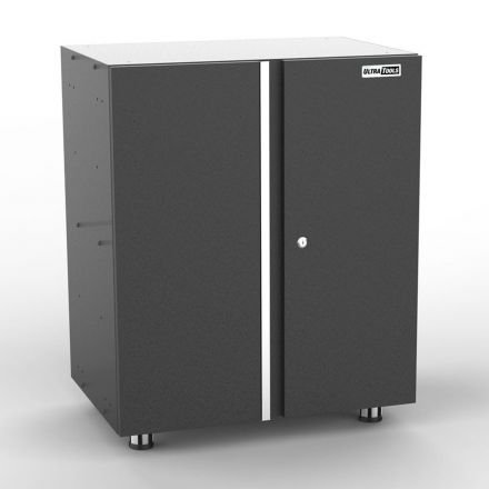 Black Workshop Garage 2 Door Storage Cabinet - UltraTools 670mm x 465mm x 818mm 