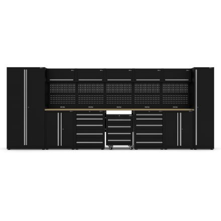 UltraTools 5150mm x 550mm x 2025mm Black Economy Workshop Garage Storage Cabinet Set