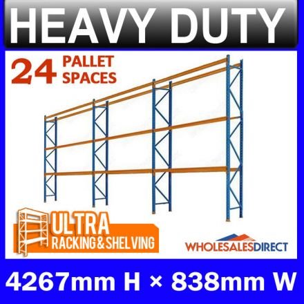 Pallet Racking 3 Bay System 4267mm High 24 Pallet Spaces