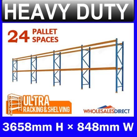 Pallet Racking 4 Bay System 3658mm High 24 Pallet Spaces