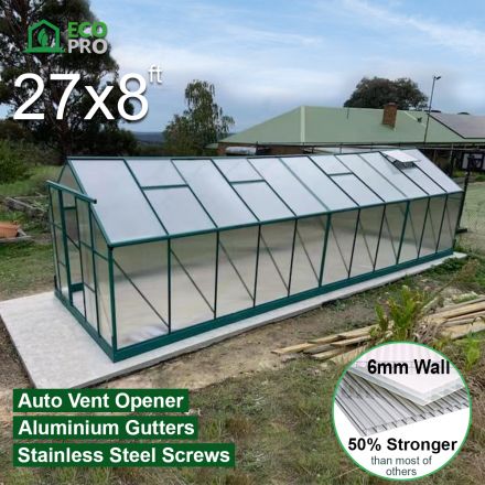 EcoPro 6mm 27 x 8ft  Greenhouse