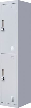 4-digit Combination Lock 2-door Vertical Locker For Office Gym Shed School Home Storage Grey