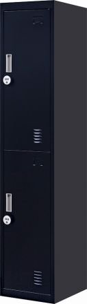 4-digit Combination Lock 2-door Vertical Locker For Office Gym Shed School Home Storage Black