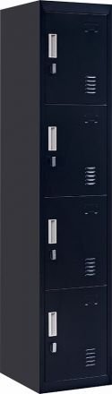 Padlock-operated Lock 4 Door Locker For Office Gym Black