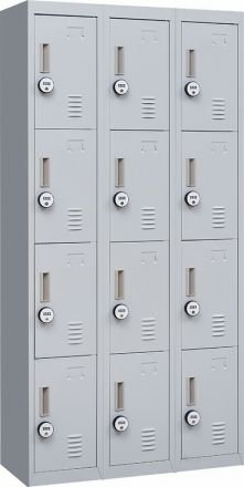 4-digit Combination Lock 12 Door Locker For Office Gym - Light Grey