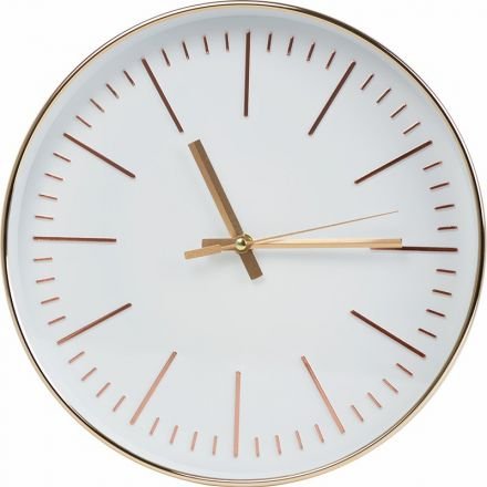 Modern Wall Clock Silent Non-ticking Quartz Battery Operated Round Gold