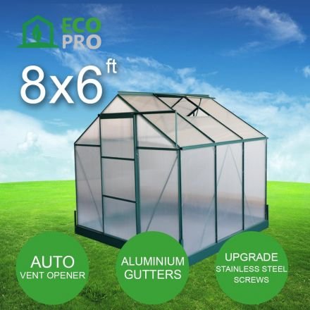 EcoPro Greenhouse 8 x 6ft - Polycarbonate Panels