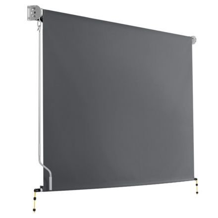 2.4m X 2.5m Retractable Roll Down Awning - Grey