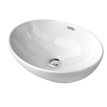 Oval Ceramic Wash Basin White