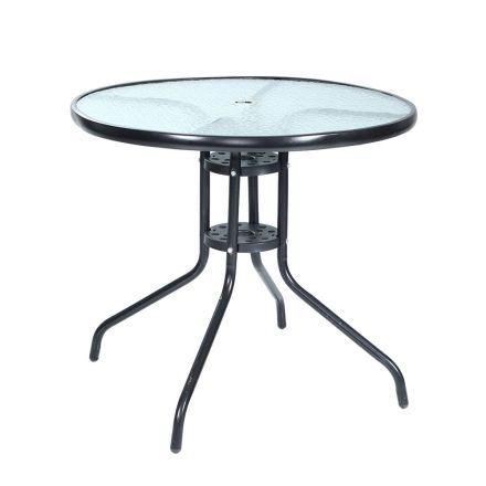 Gardeon Outdoor Dining Table Bar Setting Steel Glass 70cm