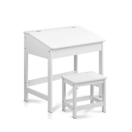 Kids Lift-top Desk And Stool White