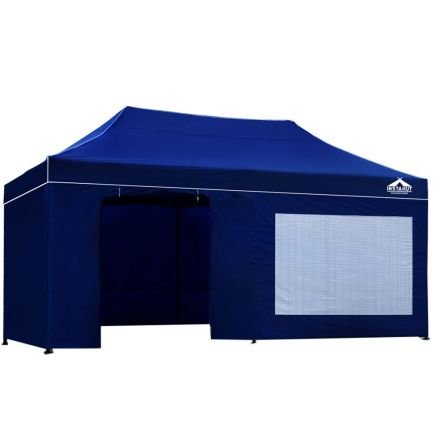 3x6 Pop Up Gazebo Hut With Sandbags Blue