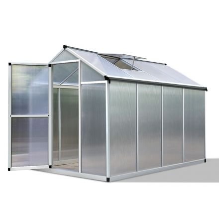 Greenfingers Greenhouse Aluminium Green House Garden Shed Greenhouses 2.42x1.9m