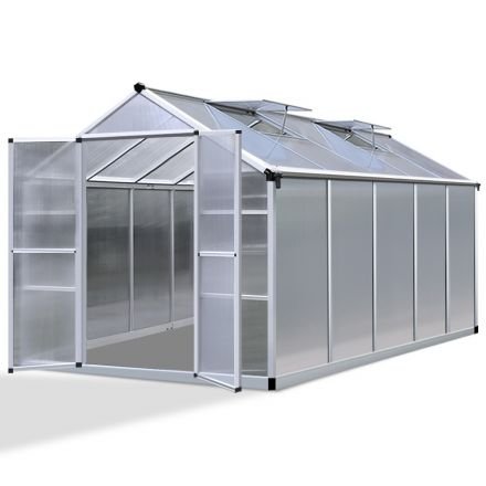 Greenfingers Greenhouse Aluminium Green House Garden Shed Greenhouses 3.08x2.5m