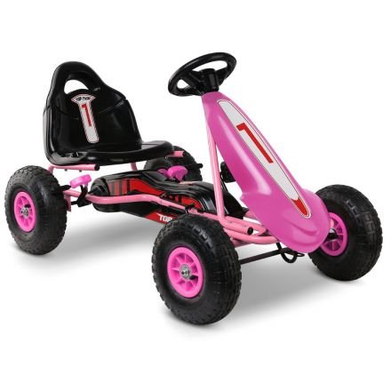 Kids Pedal Powered Go Kart - Pink