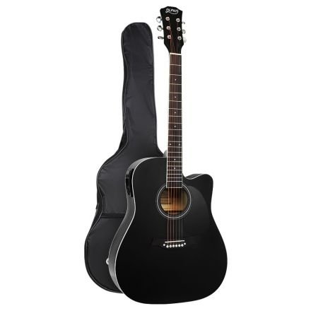 Alpha 41" Inch Electric Acoustic Guitar Wooden Classical Full Size Eq Bass Black