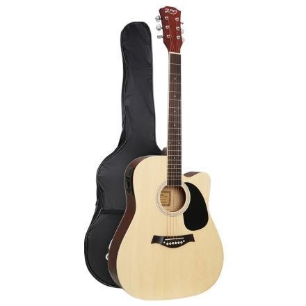 Alpha 41" Inch Electric Acoustic Guitar Wooden Classical Eq With Pickup Bass Natural