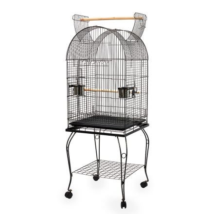 Parrot Pet Aviary Bird Cage W/ Open Roof 150cm Black