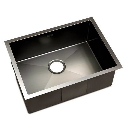 Kitchen Sink With Waste Strainer Black - 60 X 45cm