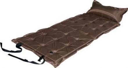 Trailblazer 21-points Self-inflatable Satin Air Mattress With Pillow - Brown