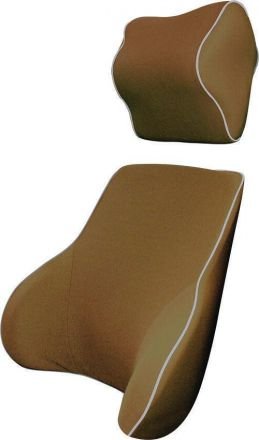 Mocha Memory Foam Lumbar Back & Neck Pillow Support Back Cushion Office Car Seat