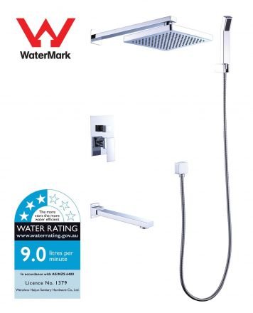 8" Rain Shower Head Straight Wall Arm Mixer Set Wall Bath Spout Outlet Tap