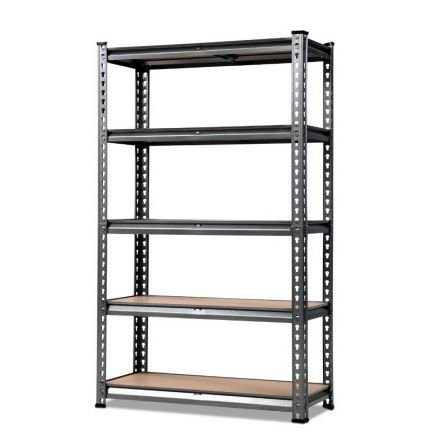 1.8m 5-shelves Steel Warehouse Shelving Racking Garage Storage Rack Grey