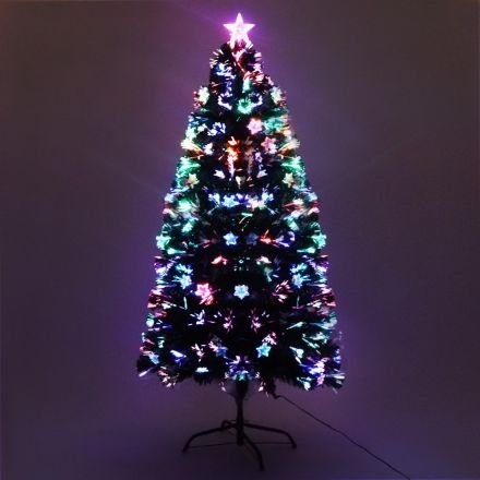 Jingle Jollys 1.2m 4ft Led Christmas Tree Xmas Optic Fiber Multi Colour Lights