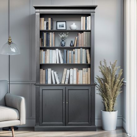 Hamptons Buffet and Hutch Library Bookcase Cabinet
