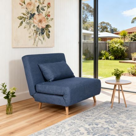 Siesta 1.5 Seater Versatile Linen Lounge Sofa Bed 