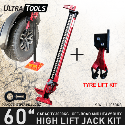 High Lift 60" Farm Jack Kit Tyre Lift Kit +Handle Keeper