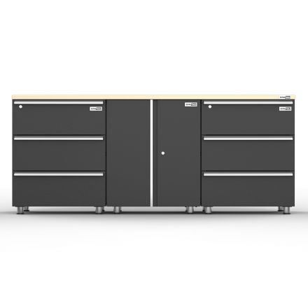 UltraTools 2030mm x 480mm x 848mm Black Workshop Garage Storage Workbench