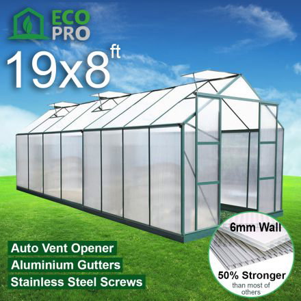 EcoPro 6mm 19 x 8ft  Greenhouse